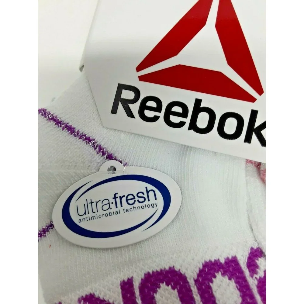 Reebok Girls Pro-Series Ankle Socks‎ 6-Pack Size Small Fits Shoe Size 6 - 10.5